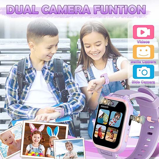 Kids Educational Gaming Phone Smartwatch Entertainment Music Function Calculator Pedometer Photo Custom Dial