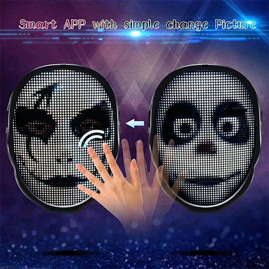 Led Bluetooth APP Face Mask Halloween Rechargeable Smart Change Face