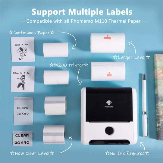 Phomemo Big Label Maker Machine M200 Thermal Printer
