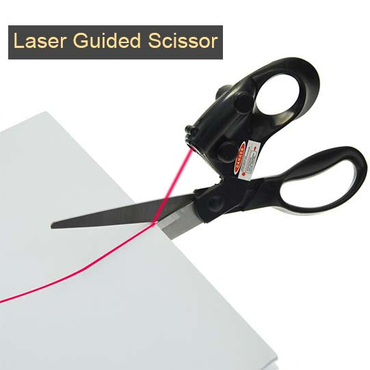 Laser Guided Fabric Scissors Trimmer Sewing Cut Straight Fast Paper Craft For Home