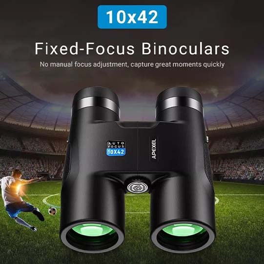 Apexel 10X42 Fixed Focus and Free Focus Binocularse