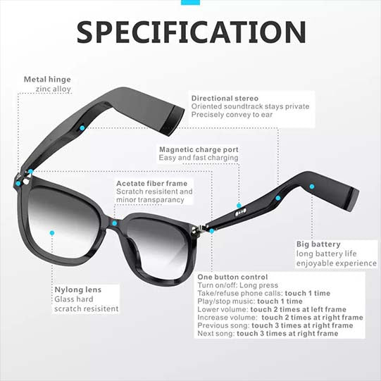 Smart Sunglasses Wireless Bluetooth Smart Audio Phone