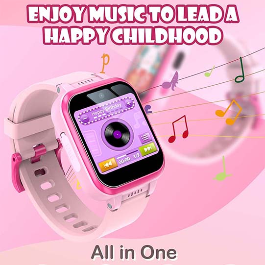 Kids Educational Gaming Phone Smartwatch Entertainment Music Function Calculator Pedometer Photo Custom Dial