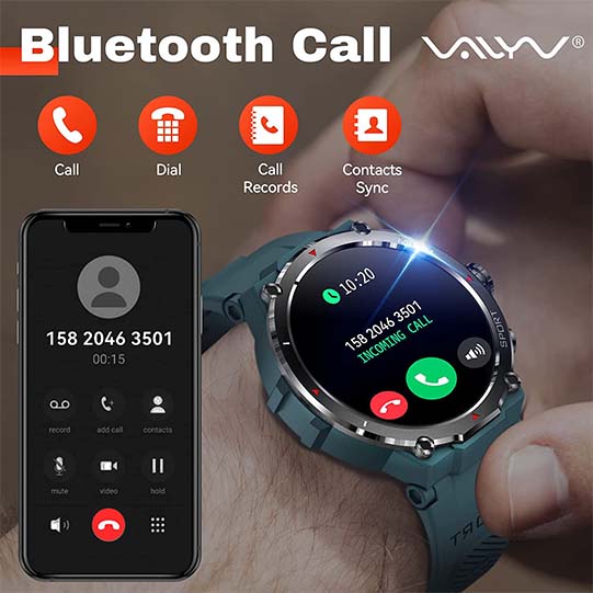 Military Smart Watch for Men 2023 HD Bluetooth Dial Call Outdoor Waterproof Tactical Smartwatch for iPhone Android Phones 1.32 Inch Rugged Fitness Watch with Heart Rate Sleep Monitor Pedometer