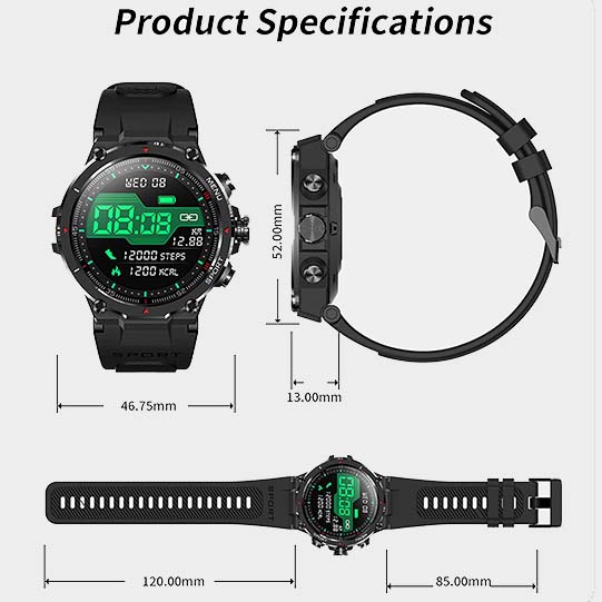 Military Smart Watch for Men 2023 HD Bluetooth Dial Call Outdoor Waterproof Tactical Smartwatch for iPhone Android Phones 1.32 Inch Rugged Fitness Watch with Heart Rate Sleep Monitor Pedometer