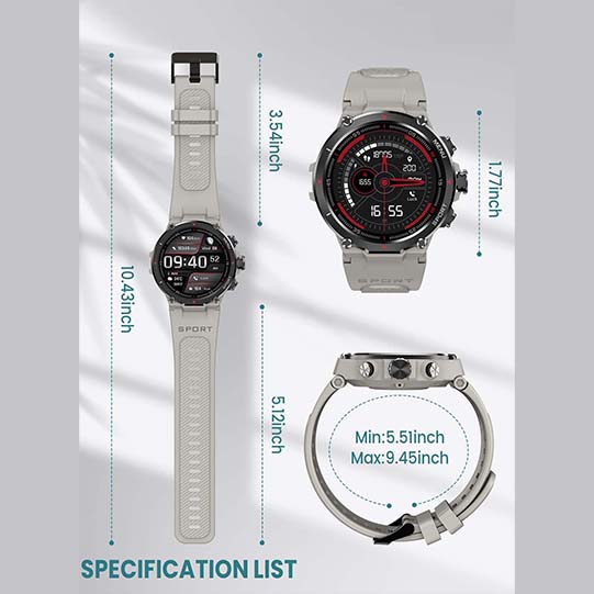 Military Smart Watch for Men 2023 HD Bluetooth Dial Call Outdoor Waterproof Tactical Smartwatch for iPhone Android Phones 1.32 Inch Rugged Fitness Watch with Heart Rate Sleep Monitor Pedometer