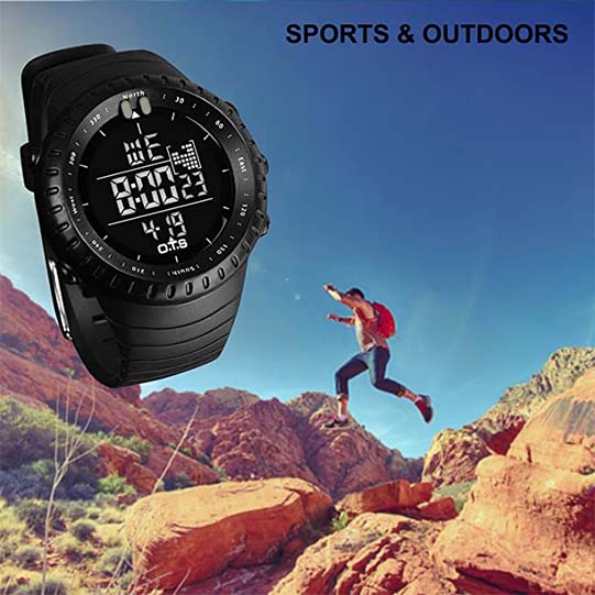 Men's Digital Sports Watch Outdoor Waterproof Tactical Watch with LED Backlight