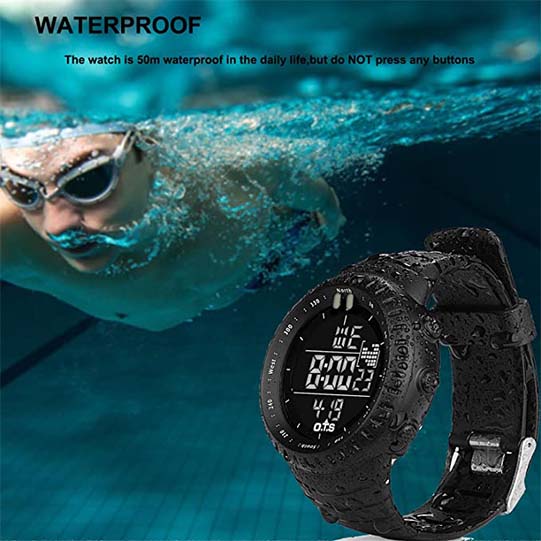 Men's Digital Sports Watch Outdoor Waterproof Tactical Watch with LED Backlight