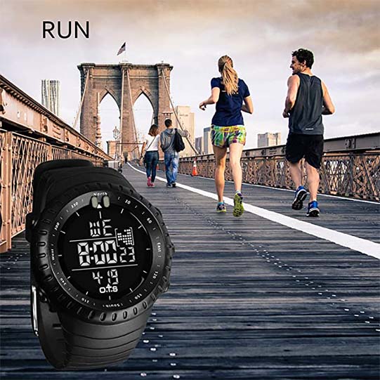 Men's Digital Sports Watch Outdoor Waterproof Tactical Watch with LED Backlight