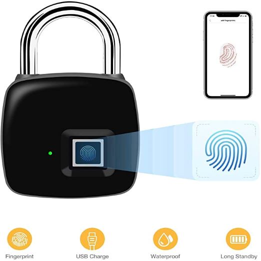 Rechargeable Smart Keyless Fingerprint Padlock