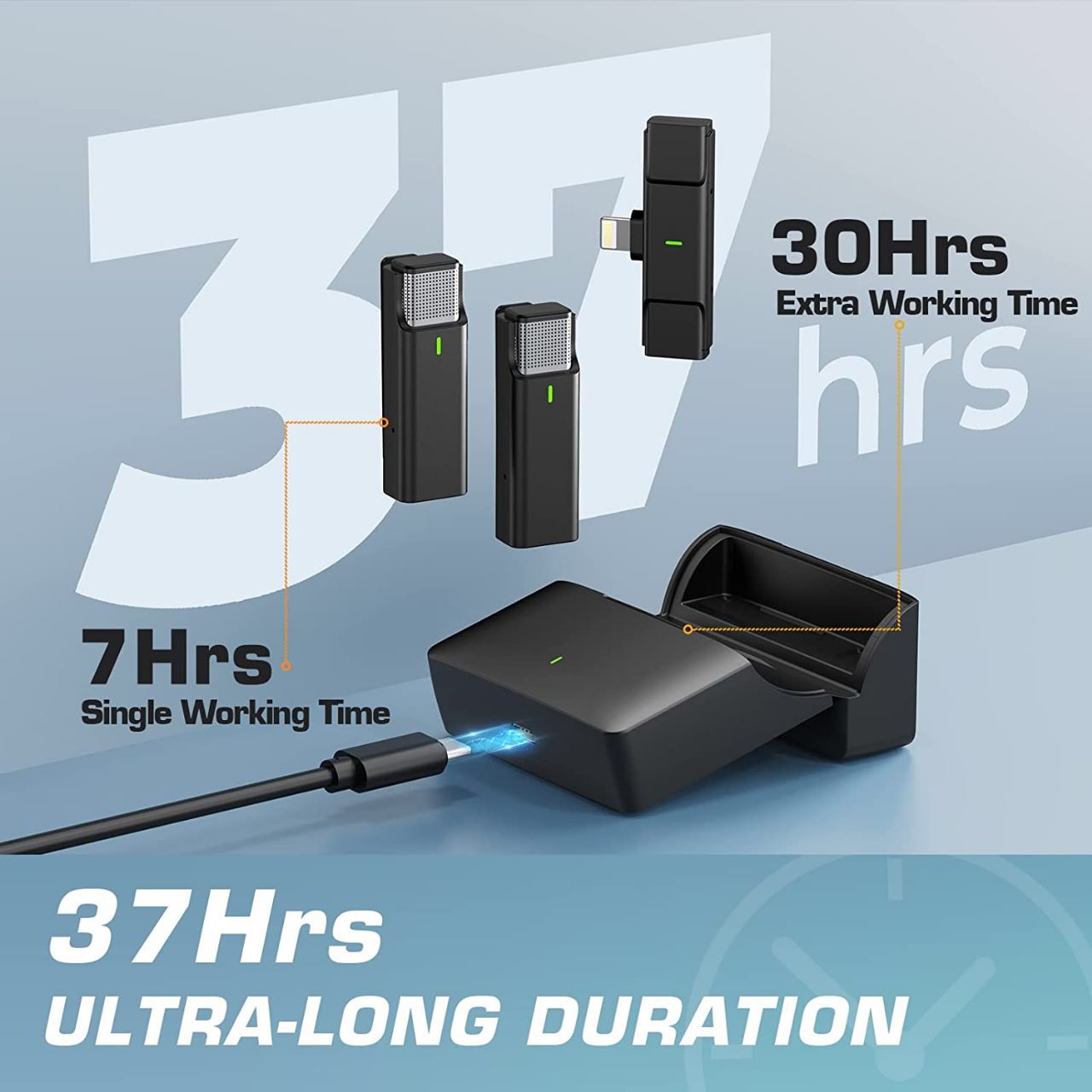 AUXCO 2 Pack Wireless Lavalier Microphone