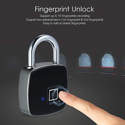 Rechargeable Smart Keyless Fingerprint Padlock