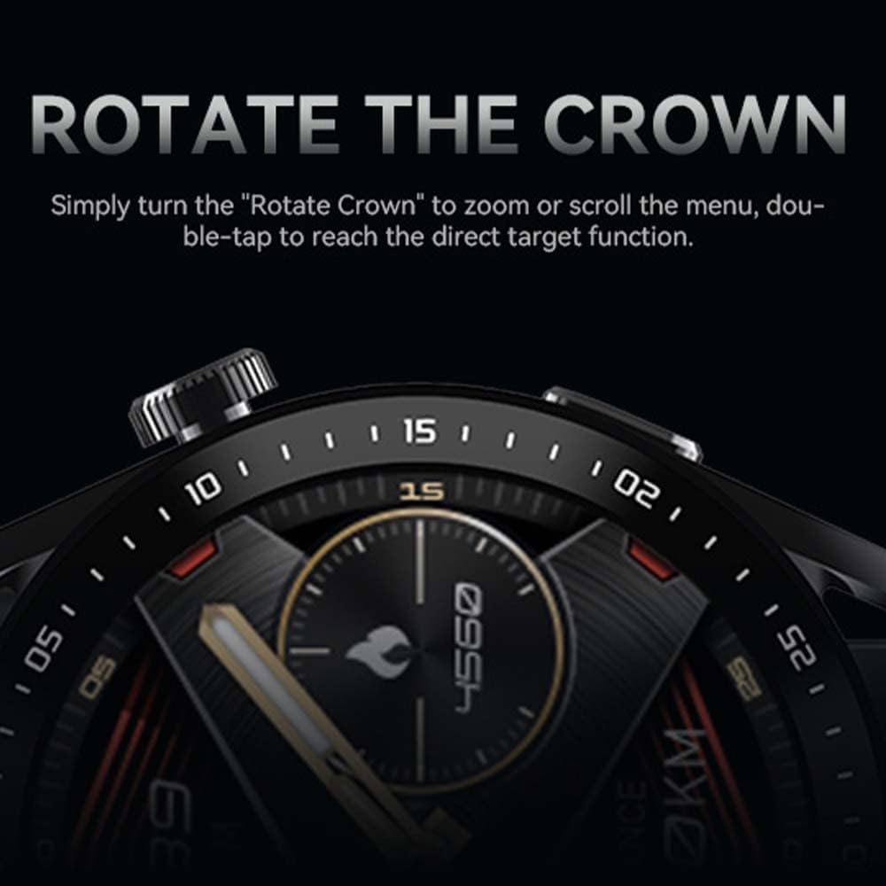 Smart Watch With Always on Display Voice Assistant NFC GPS Fitness Tracker Inteligent Bracelet Sports Smartwatch Bussiness Card QR Code and Lock System HW23 Pro EC33 AMAX PRO 3 (Black)