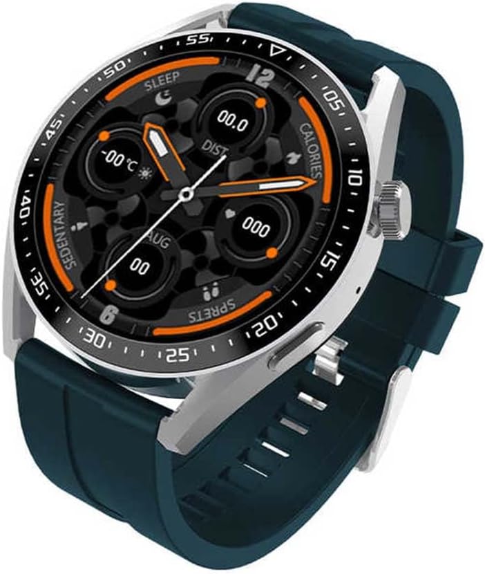 Smart Watch With Always on Display Voice Assistant NFC GPS Fitness Tracker Inteligent Bracelet Sports Smartwatch Bussiness Card QR Code and Lock System HW23 Pro EC33 AMAX PRO 3 (Silver Green))