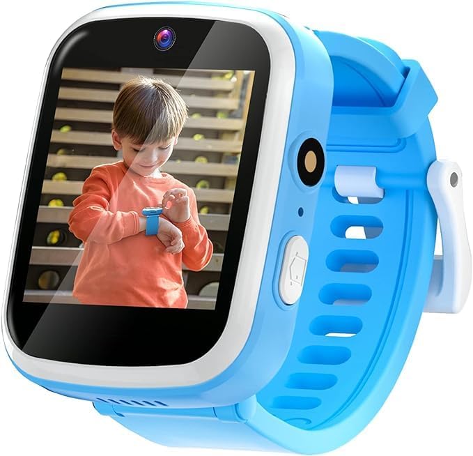 Kids Touchscreen Smartwatch with Cameras - Music Player, Educational Toy Pedometer Ideal Toddler Gifts for 3-10-Year-Olds - Birthday Present for 6-8-Year-Old (Blue)