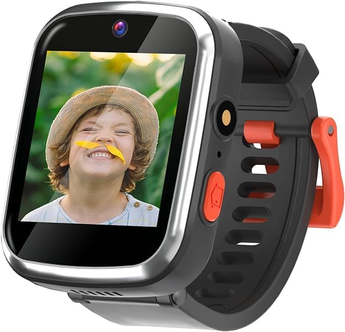 Kids Touchscreen Smartwatch with Cameras - Music Player, Educational Toy Pedometer Ideal Toddler Gifts for 3-10-Year-Olds - Birthday Present for 6-8-Year-Old (Black)