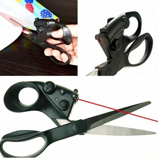 Laser Guided Fabric Scissors Trimmer Sewing Cut Straight Fast Paper Craft For Home