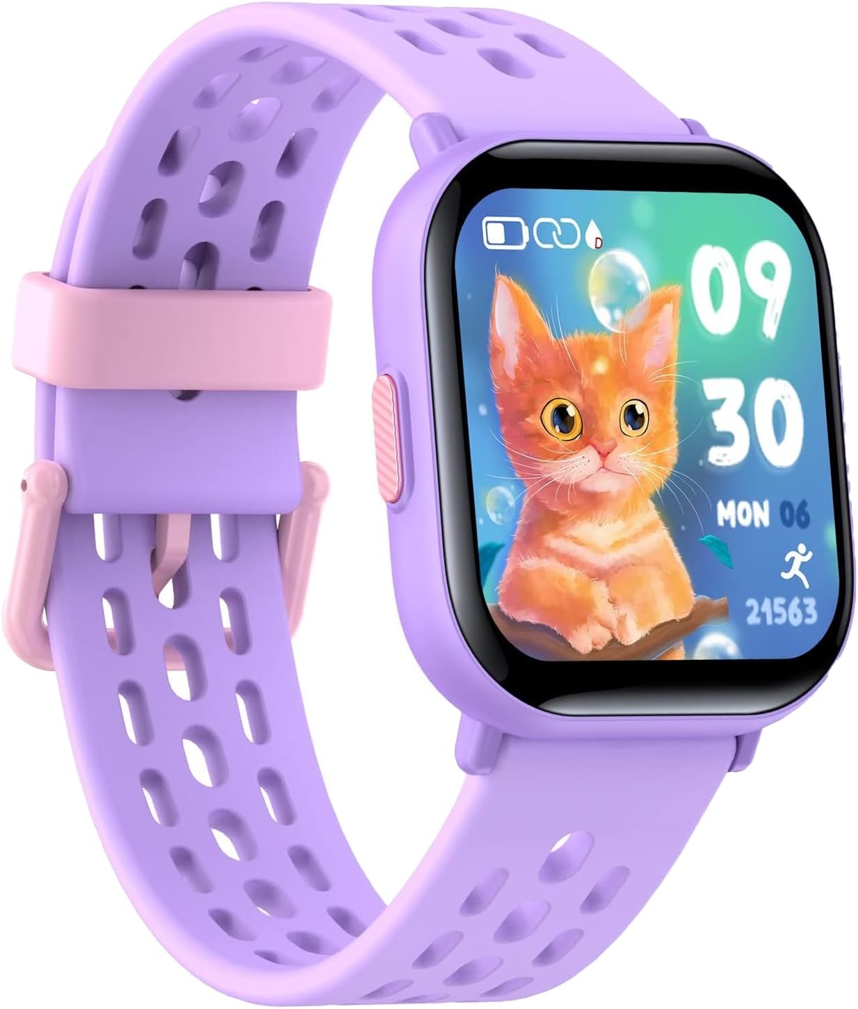 Kids Smartwatch for Boys and Girls IP68 Waterproof Children's Fitness Activity Tracker Watch Heart Rate Sleep Monitor 8 Sports Modes Pedometer Alarm Clock Gifts Teenagers Smart Watch (Purple)