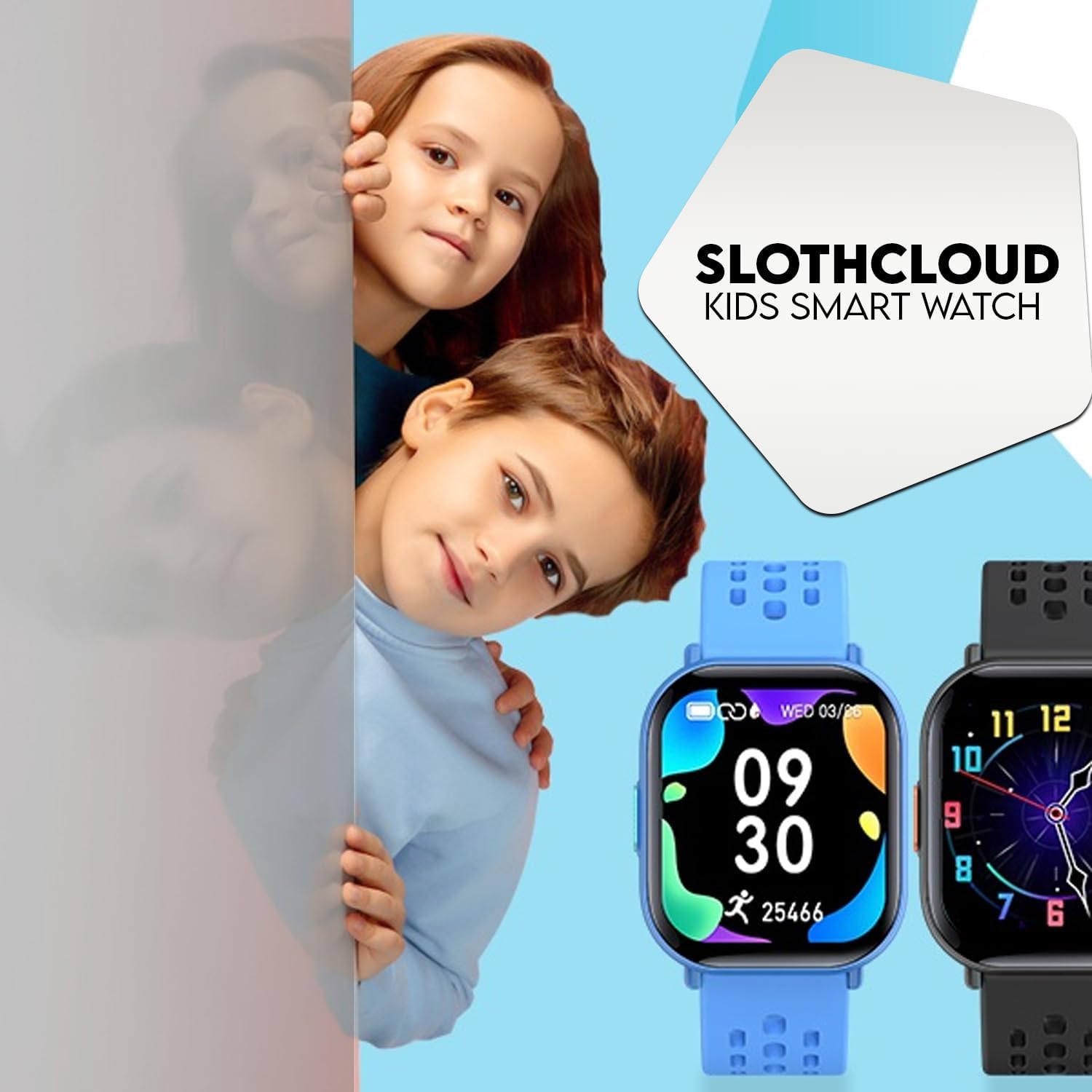 Kids Smartwatch for Boys and Girls IP68 Waterproof Children's Fitness Activity Tracker Watch Heart Rate Sleep Monitor 8 Sports Modes Pedometer Alarm Clock Gifts Teenagers Smart Watch (Blue)