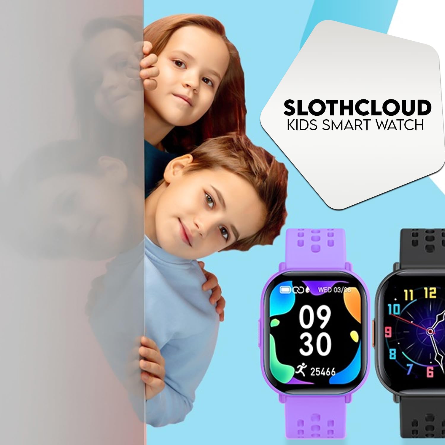 Kids Smartwatch for Boys and Girls IP68 Waterproof Children's Fitness Activity Tracker Watch Heart Rate Sleep Monitor 8 Sports Modes Pedometer Alarm Clock Gifts Teenagers Smart Watch (Purple)