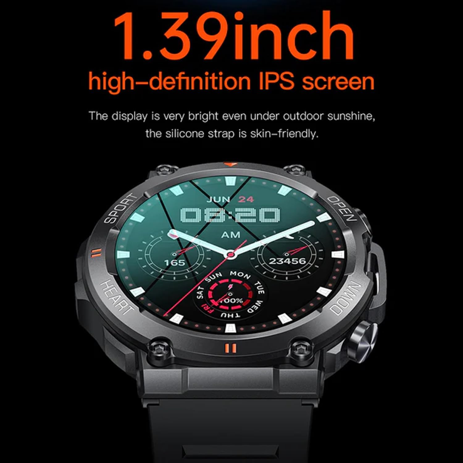 Military Smartwatch touchscreen for Men 1.39