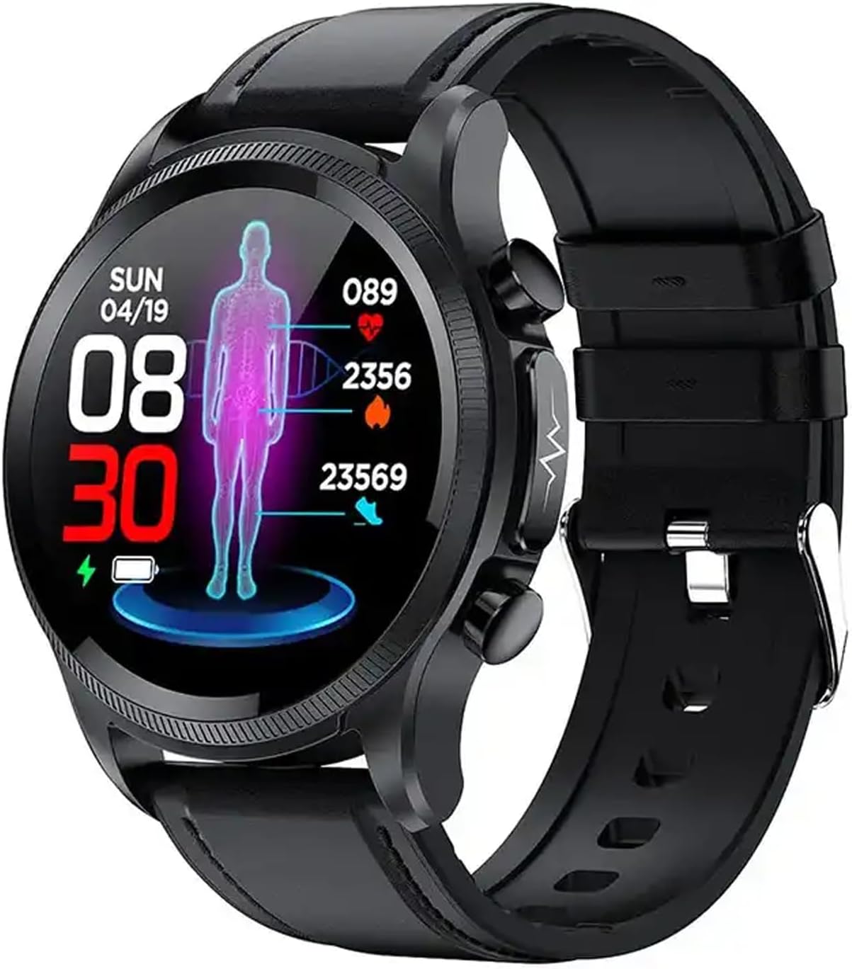 Intelligent ECG Health Tracker Watch HD Screen Real-time Analysis Blood Pressure Body Temperature Waterproof Fitness Monitoring E400 Smart Watch Men Women