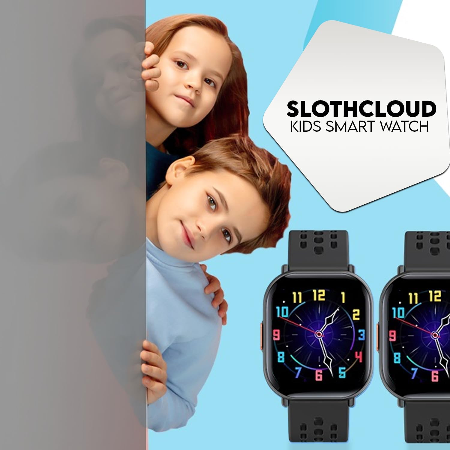 Kids Smartwatch for Boys and Girls IP68 Waterproof Children's Fitness Activity Tracker Watch Heart Rate Sleep Monitor 8 Sports Modes Pedometer Alarm Clock Gifts Teenagers Smart Watch (Black)