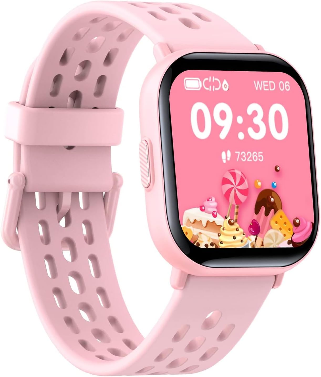 Kids Smartwatch for Boys and Girls IP68 Waterproof Children's Fitness Activity Tracker Watch Heart Rate Sleep Monitor 8 Sports Modes Pedometer Alarm Clock Gifts Teenagers Smart Watch (Pink)