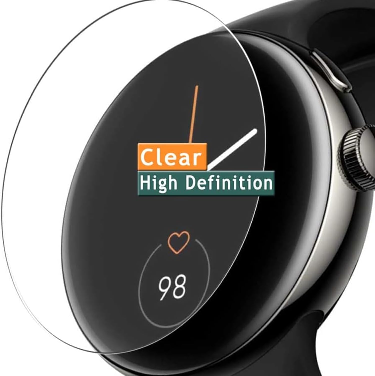 Touchscreen AMOLED Always-on Display LA24 Smartwatch Bluetooth Calling Fitness Tracker for Android & iOS Phones Heart Rate Sleep Monitoring Pedometer (Black)