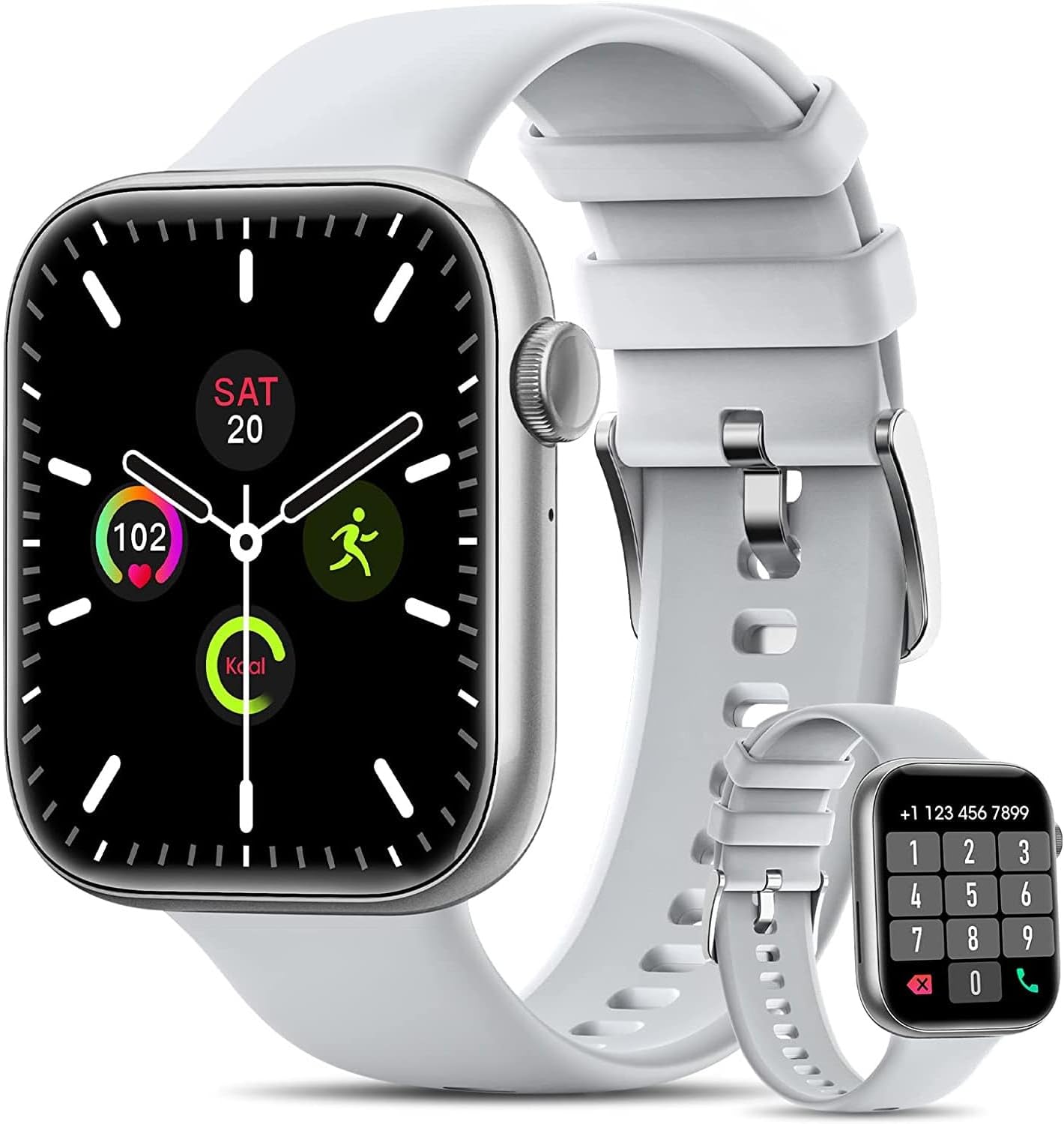 Smartwatch for Men Women Fitness 5ATM Waterproof Outdoor Tracker Elegant Wrist Time Piece with Ai Control Bluetooth/Heart Rate/Sleep Chronometer