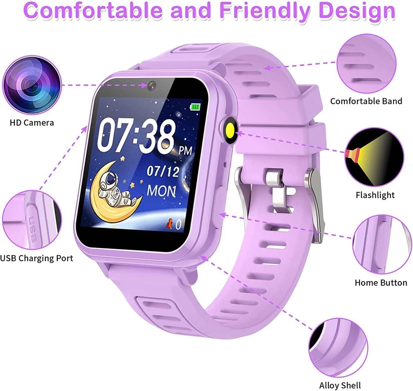 Kids Smart Watch, Toddler Watch Toys for 3-12 Ages Year Old, Smartwatches with 24 Learning Games Video Camera Pedometer Music Alarm Flashlight, Birthday Gift Boys Girls Kids, Educational