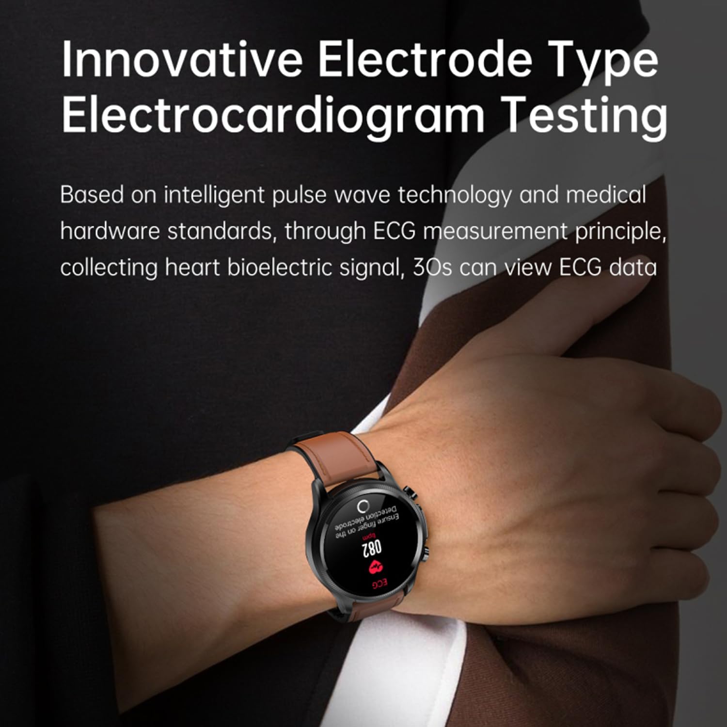 Intelligent ECG Health Tracker Watch HD Screen Real-time Analysis Blood Pressure Body Temperature Waterproof Fitness Monitoring E400 Smart Watch Men Women