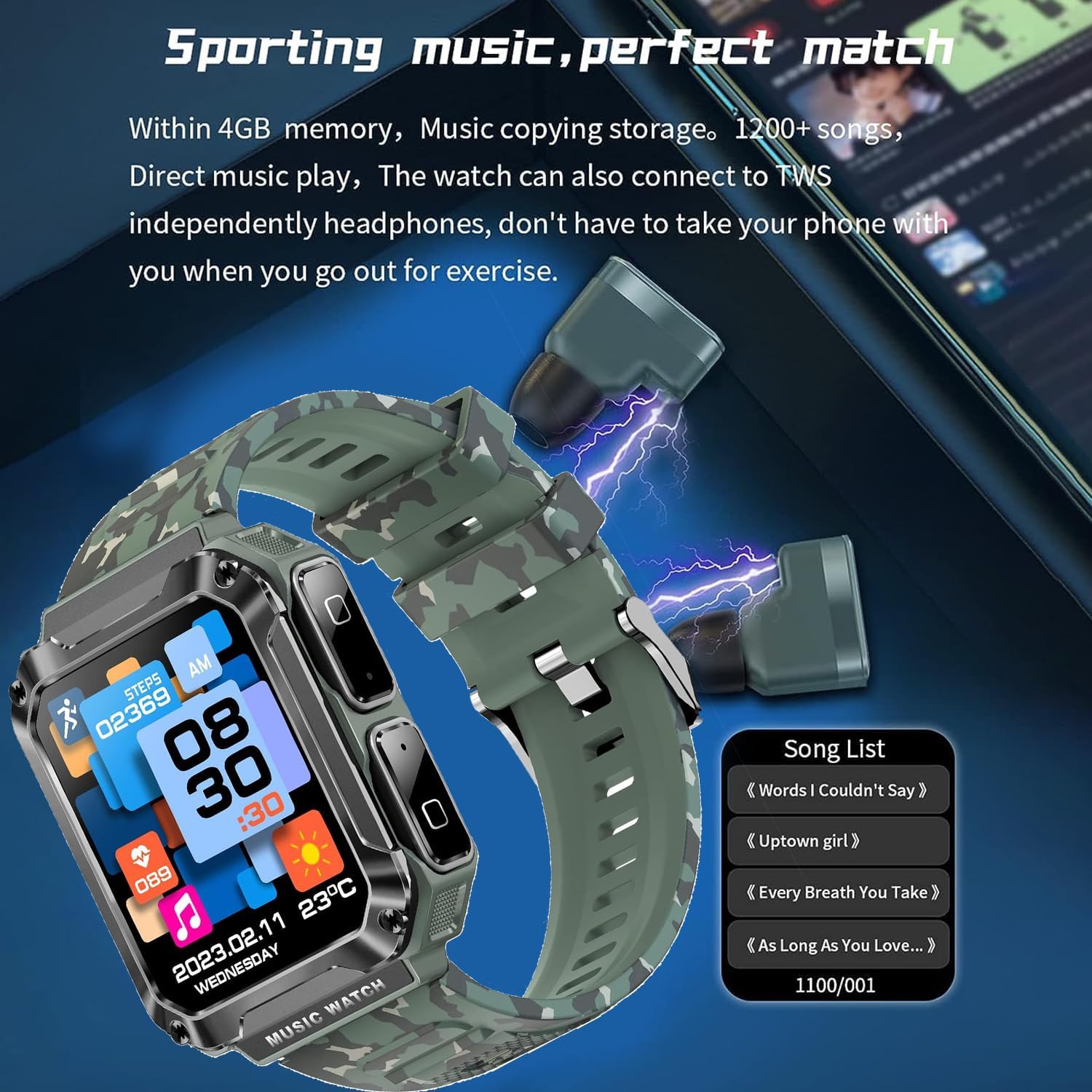 3-in-1 T93 Smart Watch with 1.96