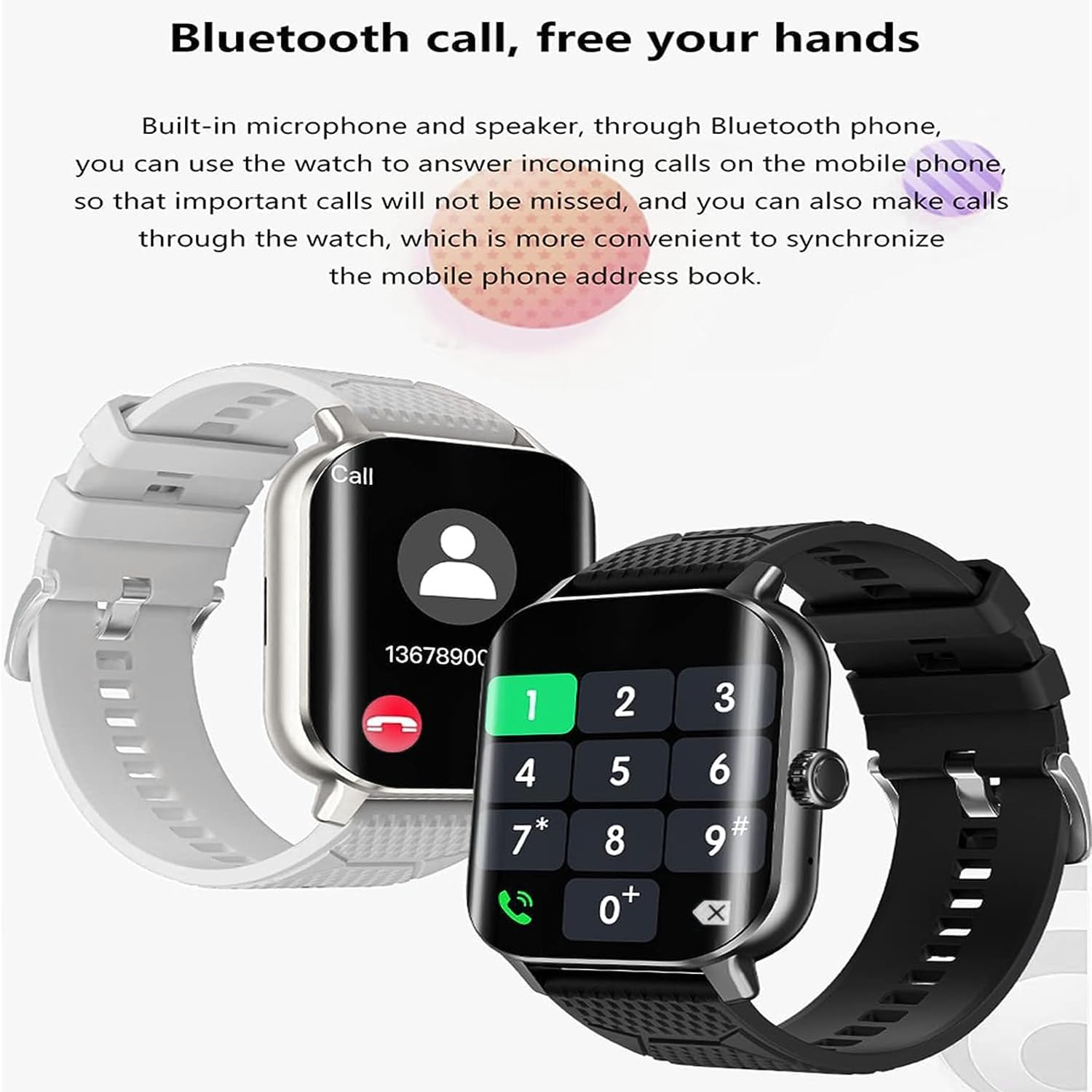 Big Touch Screen Smartwatch for Men and Women Health Fitness Tracker with Sleep Monitor Blood Pressure Pedometer Compatible with iOS and Android Phones (Gray)
