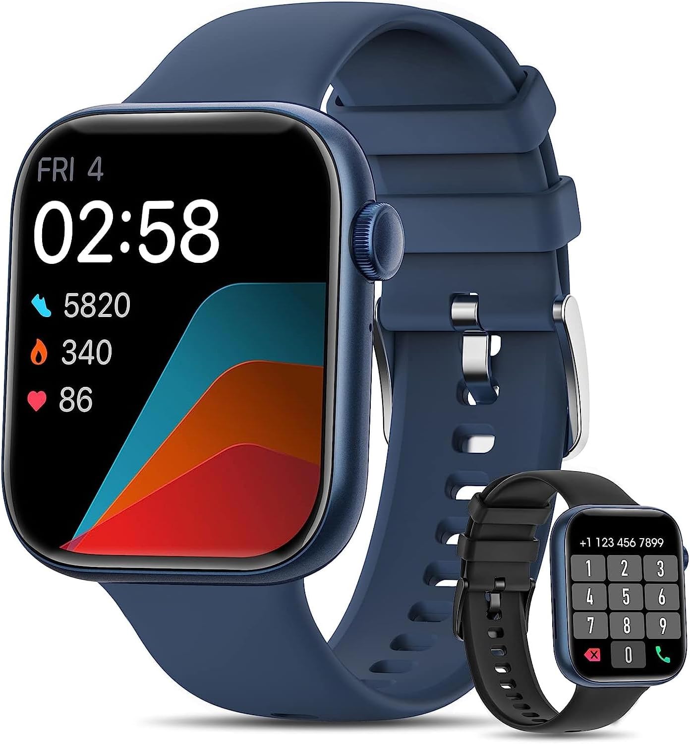 Smartwatch for Men Women Fitness 5ATM Waterproof Outdoor Tracker Elegant Wrist Time Piece with Ai Control Bluetooth/Heart Rate/Sleep Chronometer