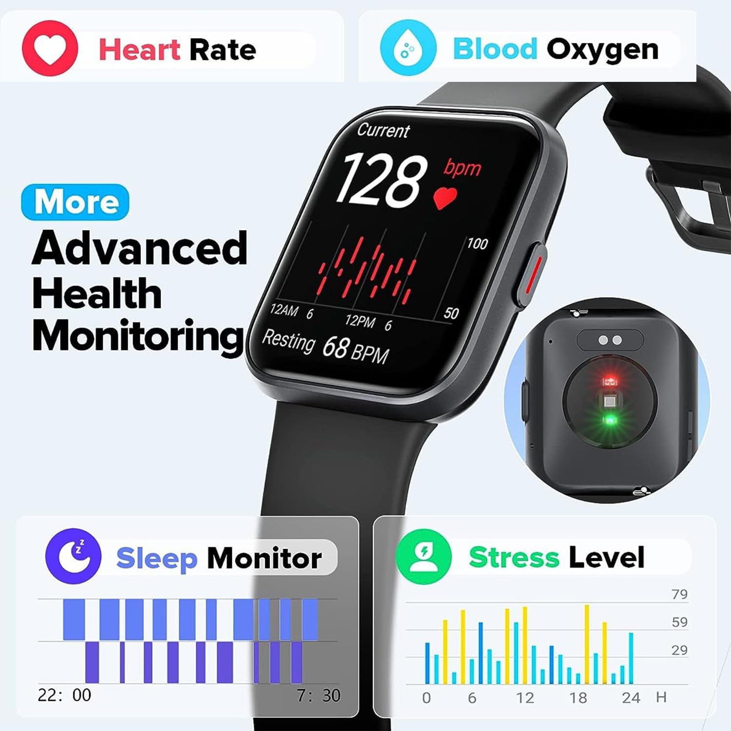 Alexa Smartwatch ID208BT with Call Functionality 1.8