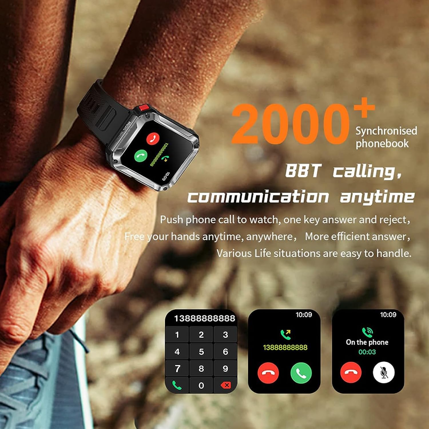 3-in-1 T93 Smart Watch with 1.96