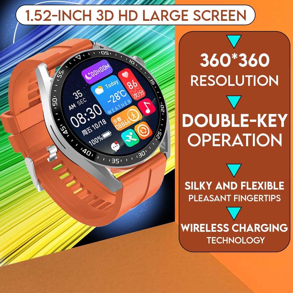Smart Watch With Always on Display Voice Assistant NFC GPS Fitness Tracker Inteligent Bracelet Sports Smartwatch Bussiness Card QR Code and Lock System HW23 Pro EC33 AMAX PRO 3 (Silver Green))