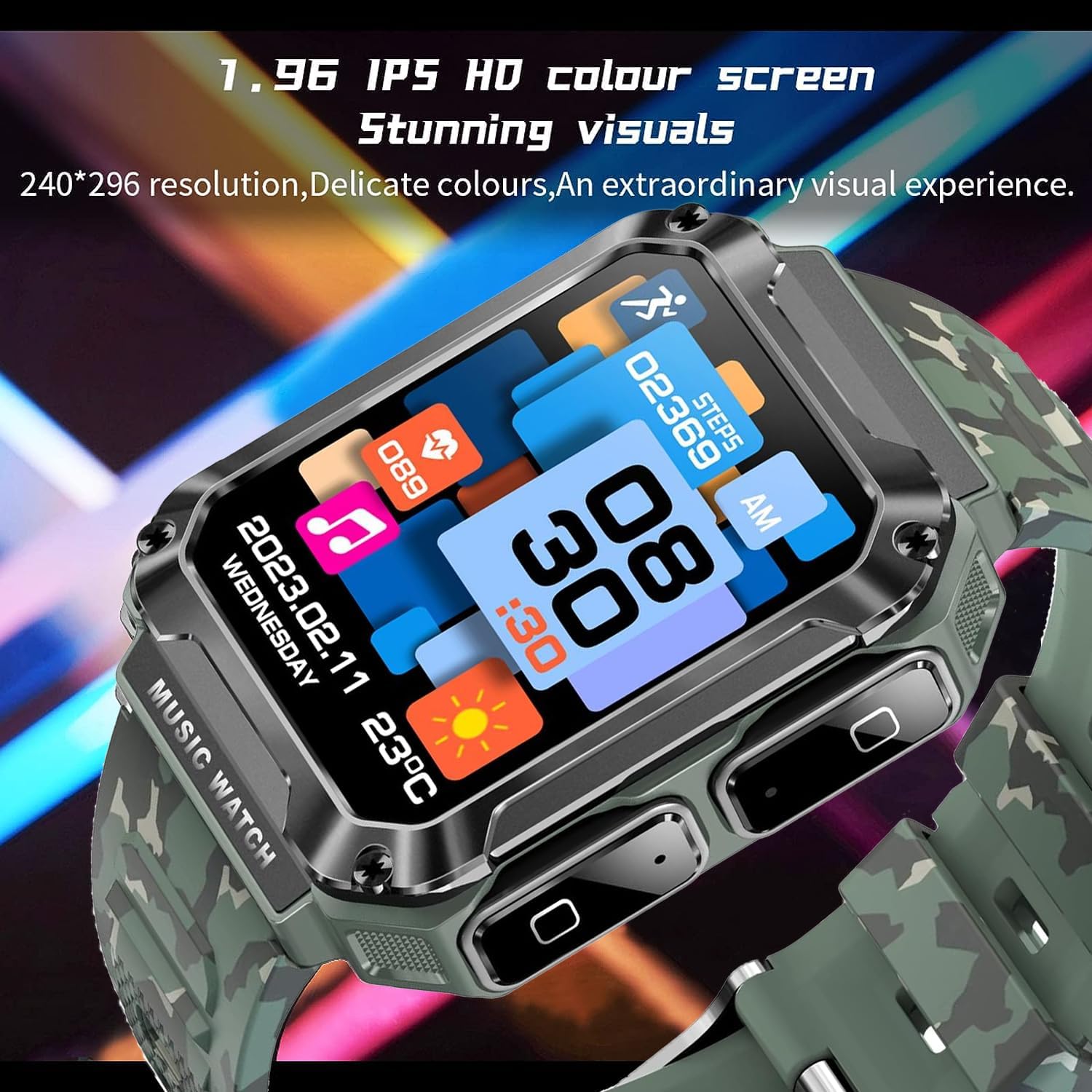 3-in-1 T93 Smart Watch with 1.96