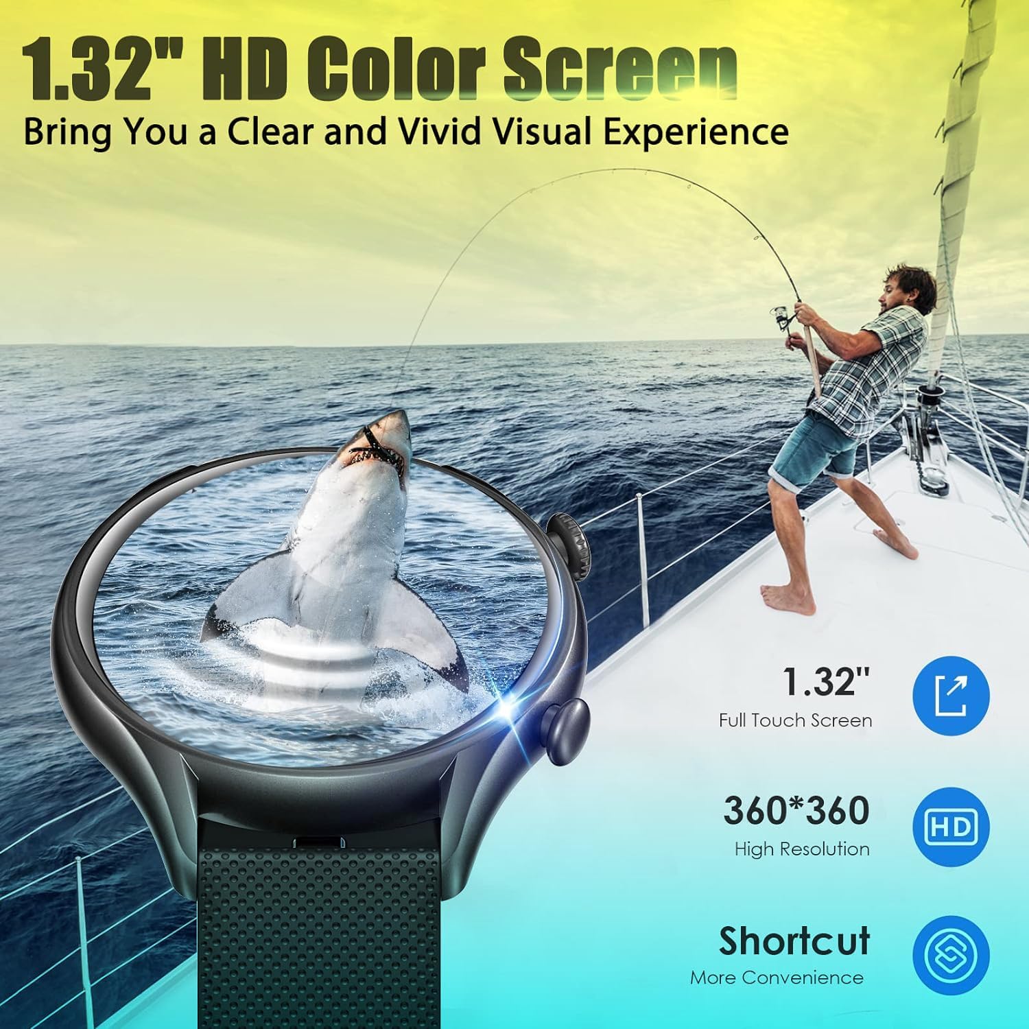 IP68 Waterproof Smartwatch Fitness Tracker Answer/Make Calls Heart Rate Blood Pressure Sleep Monitor Step Counter-Sport Running Digital Watch for Android iOS Phones (Black Steal)