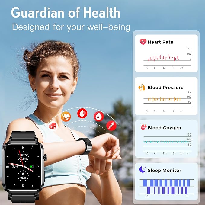 Smart Blood Pressure Watch with Airbag Cuff – 1.92