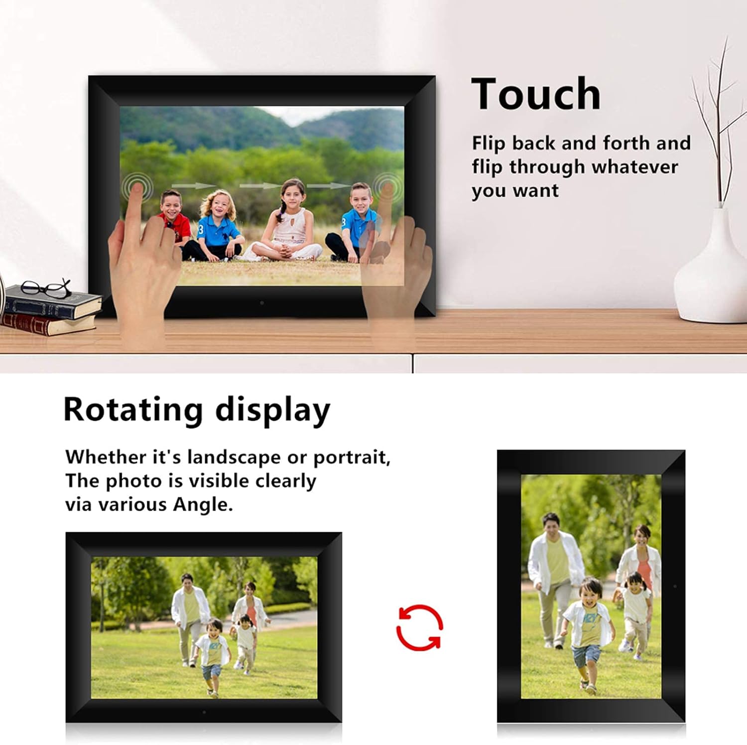 Douself P100 10.1” Wi-Fi Digital Photo Frame – 16GB Touchscreen with App Control & 1280x800 IPS Display