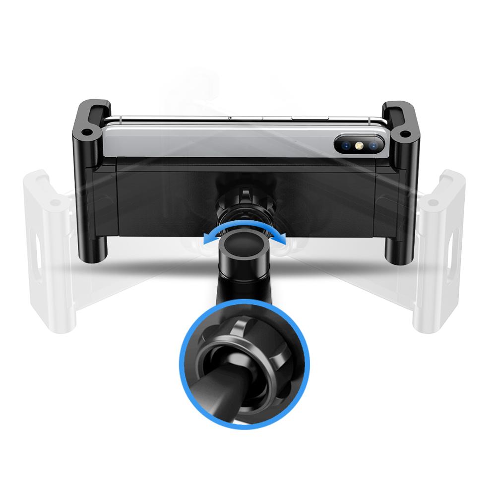 ROCK 360 Degree Universal Cell Mobile Phone Mount Stretchable Car Headrest Back Seat Holder