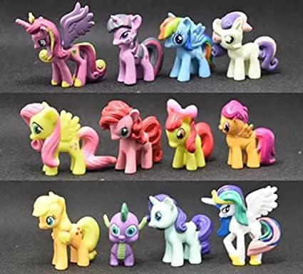 Colorful Pony Cake Toppers – My Little Pony Birthday Set (12 pcs)