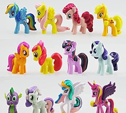 Colorful Pony Cake Toppers – My Little Pony Birthday Set (12 pcs)