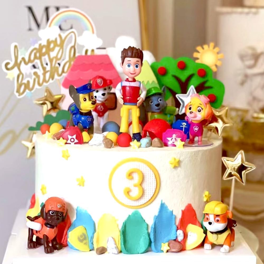 Paw Patrol Party Cake Topper Set – 12 Reusable PVC Figures