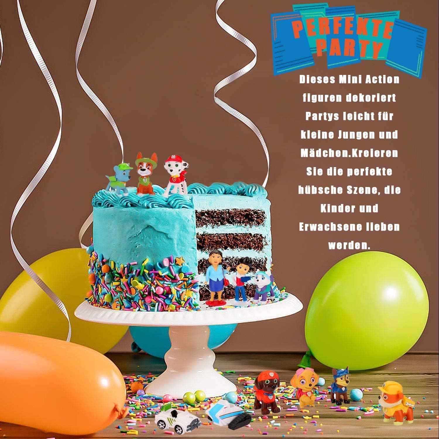 Paw Patrol Party Cake Topper Set – 12 Reusable PVC Figures