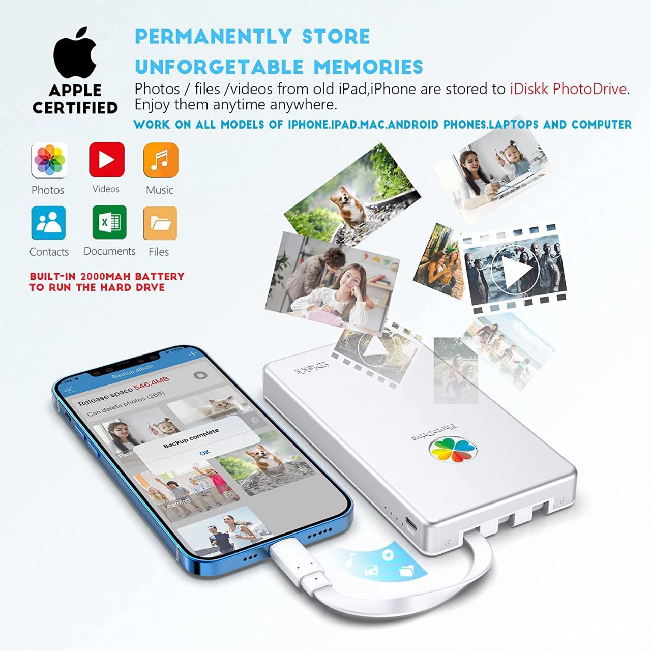 iDiskk 4TB iPad iPhone External Hard Drive