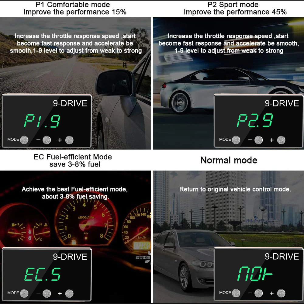 Car Throttle Response Controller Racing Accelerator Potent Booster Tuning Parts 9 Drive Kit