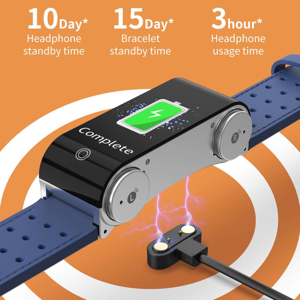 Bluetooth Wireless Earphone with Smart watch Bracelet